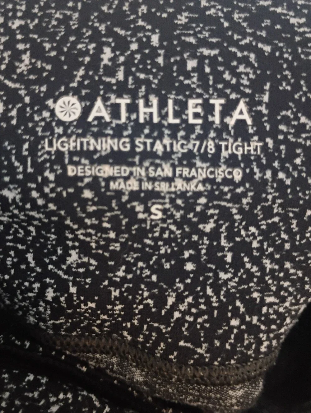 Athleta Lightning Static 7/8 Leggings Black White